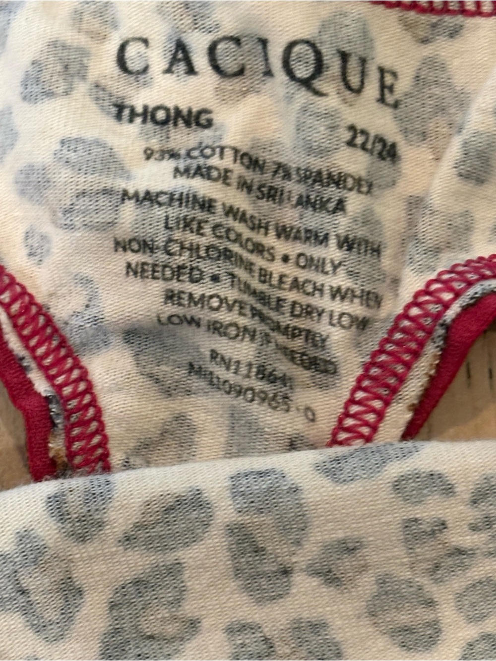 Cacique Women’s Pink, Light Pink & Leopard Print Thong - Trio - Picture 3 of 13